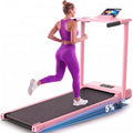 ANCHEER Incline Walking Pad with Handle Bar, Foldable Treadmill-Home/Office - color: Pink