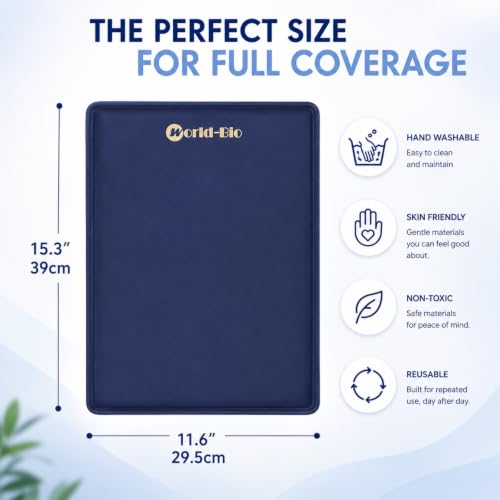 WORLD-BIO 2Pcs Flexible Large Gel Ice Pack for Injuries,Reusable Cold Packs - size: 2pcs 12"x16"