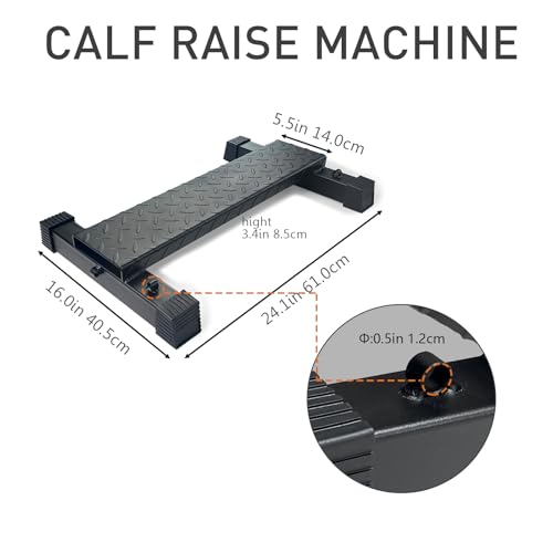 BLUSLM Steel Calf Raise Bar, Standing Machine for Stretching, Squat, Foot Stretch, Anti-Slip Solid Block - color: Black 04
