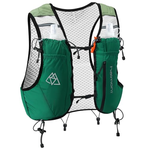 Haimont 10L Trail Running Hydration Vest with Soft Flasks - color: Green, size: Large