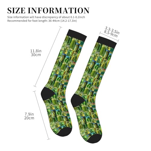 Compression Socks Women Knee High Support Circulation Stockings for Running Cycling Flying - color: Pickle