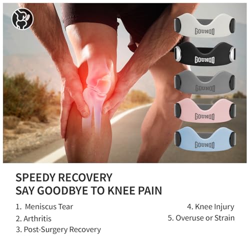 GOUNOD Silicone Patellar Tendon Support Strap 2 Pack,Knee Strap for Knee Pain Relief,Patella Band for Basketball, Jumpers Knee, Tendonitis, Running, Hiking, Soccer, Osgood Schlatter（Pink） - color: Pink