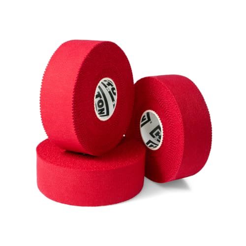 Hampton Adams Athletic Sports Tape, Very Strong, Easy Tear, No Residue - color: Red (1 Inch)