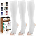 NEWZILL Copper Compression Dress Socks for Women & Men, 15-20 mmHg - color: [3-pairs] White, size: Small-Medium