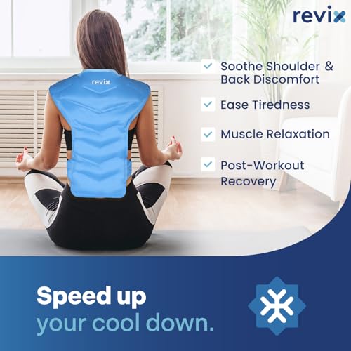 REVIX Large Ice Pack for Back & Shoulder, Reusable Gel Cold Wrap, Blue - color: Blue