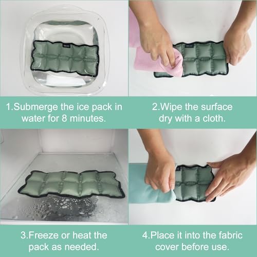Ice Pack for Injuries Reusable (2-Pack) - Hot & Cold Therapy Gel Pack, Adjustable Cold Compress & Microwaveable Heat Pad for Knee, Ankle, Neck & Elbow Pain Relief
