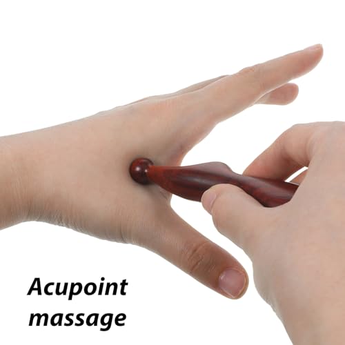 Acupoint Massage Pen Wood, Foot Acupoint Massager Tool with Ergonomic Handle, Traditional Wooden Acupressure Stick Tool for Body Hand and Foot