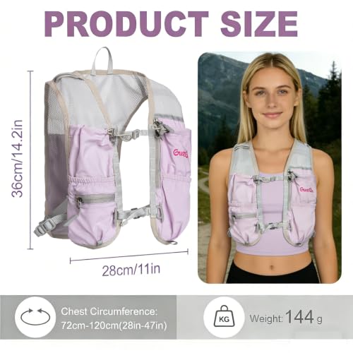 Running Vest for Women Lightweight Hydration Vest for Hiking Marathon Cycling Running Jogging - size: Taro Purple, style: Only Running Vest