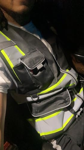 XIAKE Reflective Safety Vest for Men & Women High Visibility Class 2 Vest with Pockets Meets ANSI Standards - color: Black Yellow Trim, size: X-Large
