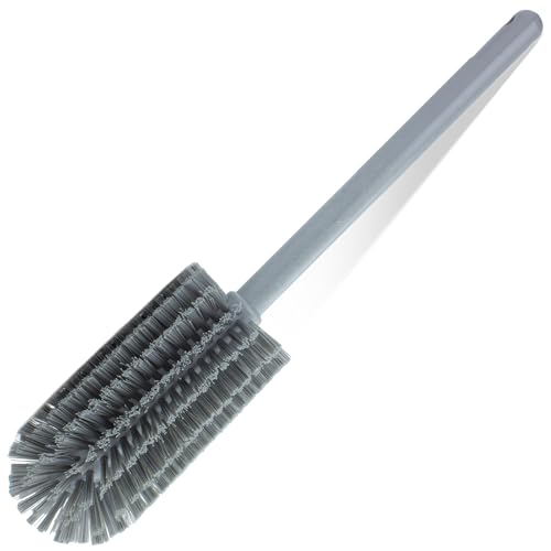 SPARTA Large Water Bottle Brush Ideal for Wide-Mouth Jars, Bottles and Tumblers, Dishwashing Tool with Handle for Home and Commercial Kitchens, Plastic, 16 Inches, Gray (Pack of 4) - color: Gray