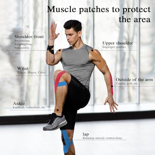 Kinesiology Tape (2 Rolls) - Waterproof, Breathable, Hypoallergenic - Ideal for Muscle Support and Injury Recovery, 2 Inches x 16 Feet, Black - color: Black