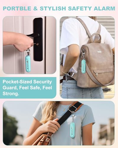 Personal Safety Alarm for Women - Waterproof Rechargeable Security Alarm - 140dB Extra Loud Siren with SOS Strobe Light - Self Defense Keychain for Women Girls Teens Seniors(Blue) - color: Blue
