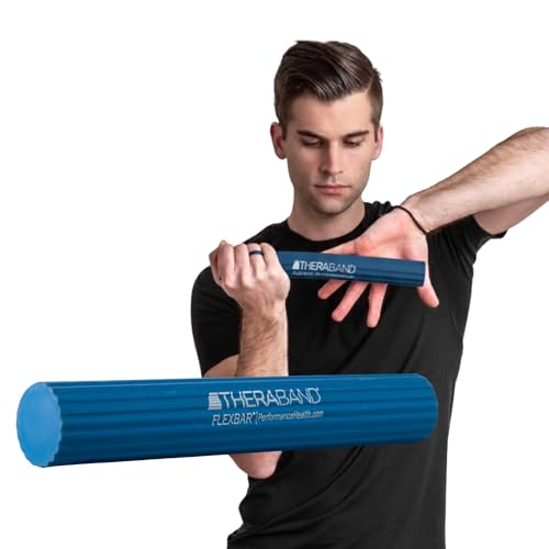 THERABAND FlexBar, Flex Bar, Physical Therapy, Tennis Elbow, Blue - color: Blue