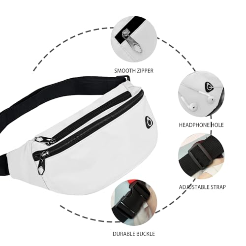 Fanny Packs for Men and Women Water-Repellent Sports Waist Pack Bag - color: 1pack-White