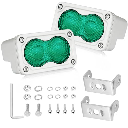 Green LED Pods Waterproof 3" 40W CREE LED Marine Navigation Lights - color: Green