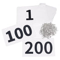 TRIWONDER Race Bibs Running Numbers with Safety Pins, Tyvek 4"x7" Large Numbers 1-500 for Marathon Runners Events Sports Games - color: Black&White [4"x7"] 1-200