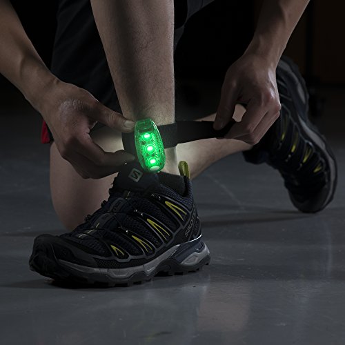 EverLightFX USB Rechargeable LED Safety Light 2 Pack, Clip On Strobe Light - color: Green