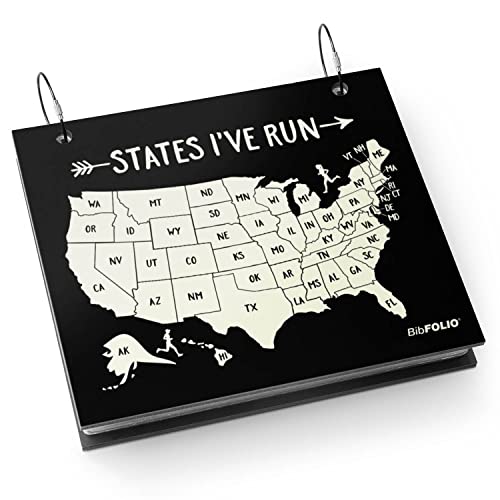 Gone For a Run BibFOLIO Race Bib Album - States I've Run - 9.5x8 - color: States I've Run