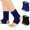 Haysandy 4 Pcs Kids Ankle Brace Support, Black, Dark Blue, 10-15 Years - color: Black, Dark Blue, size: 10-15 Years