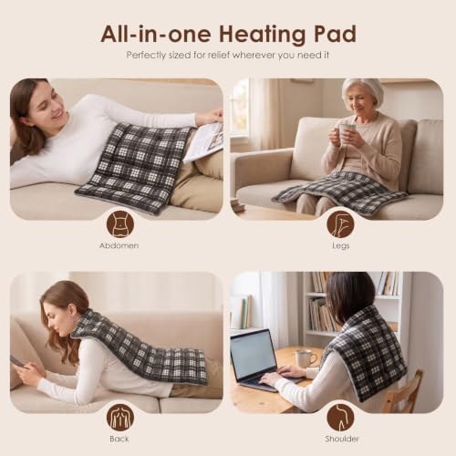 Extra Large Microwave Heating Pad for Back, 24.4 X 14.17 Tartan Grey - color: Heat Pad07 -Tartan Grey