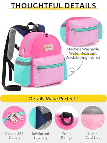 Toddler Backpack with Leash for Boys Girls Kids Kindergarten Nursery, 11” Baby Leash Backpack with Reflective, Toddler Bookbag with Anti-Lost Harness for Walking, Light Pink - color: 1-light Pink