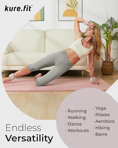 Pilates Wrist & Ankle Weights | Adjustable Weighted Bangles | 1/2/3LB Each - color: Beige, size: 1 LB