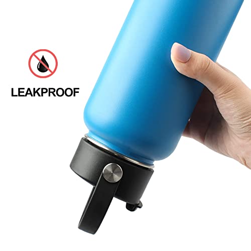 FLORAPELL Lid Compatible with Hydro Flask 12 16 18 20 32 40 OZ Wide Mouth, Flip Lid Replacement Lids with Flex Strap Handle, Leak-Proof Flask Cap for Hydro Flask Coffee Mug - color: No.1 Black