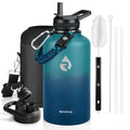 RAYMYLO Insulated Water Bottle 64 oz, Triple Wall Vacuum Stainless Steel - color: Cyan Blue, size: 64 Ounces