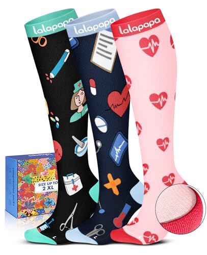Cute Compression Socks for Women - color: Nursing Design, size: Large-X-Large