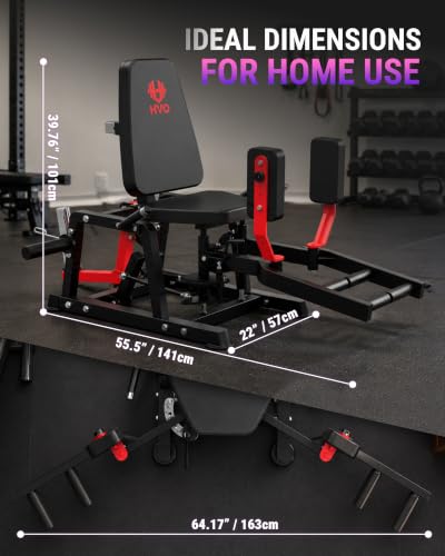 HVO Hip Abductor Machine,6-Level Adjustable,360°Rotating Pad,1600LBS - color: Red