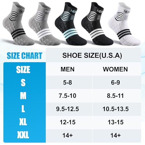 NEENCA Professional Compression Socks for Women Men Circulation, 20-30 mmHg - color: Black White, size: Small