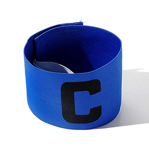 6 Pieces Elastic Soccer Captain Armband Adjustable Football Basketball Player Bands for Adult Youth - color: Blue