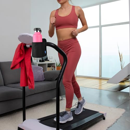 Xxerciz Treadmill Cup Holder Water Bottle Holder with Two Adjustable Straps, Armrest Organizer Universal Crossbar Drink Holder for Stroller, Bike, Wheelchair, Golf Cart, Walker, Scooter