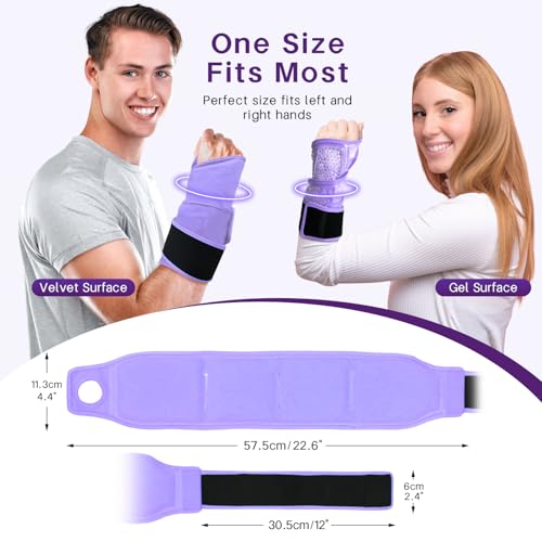 Wrist Ice Pack Wrap for Carpal Tunnel, Gel Ice Packs for Injuries Reusable - color: Purple