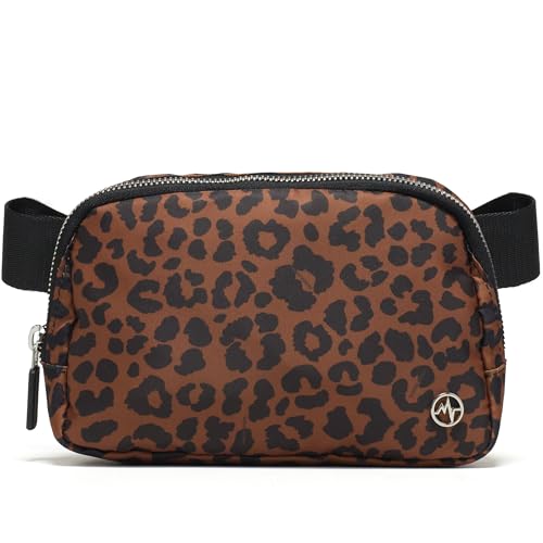 Pander Crossbody Belt Bag for Women and Men, Travel and Everyday Use - color: Midnight Leopard