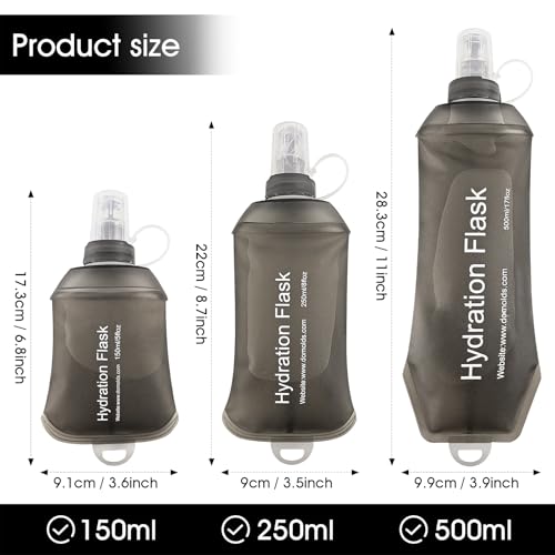 GUYI GYGYL Soft Flask Collapsible Water Bottle for Sports, 500ml Grey 2pcs - color: 2Pcs 500ml Grey