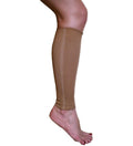 Alpha Medical Calf and Shin Sleeve -Graduated Compression -Cool Elastic - color: Beige, size: Large