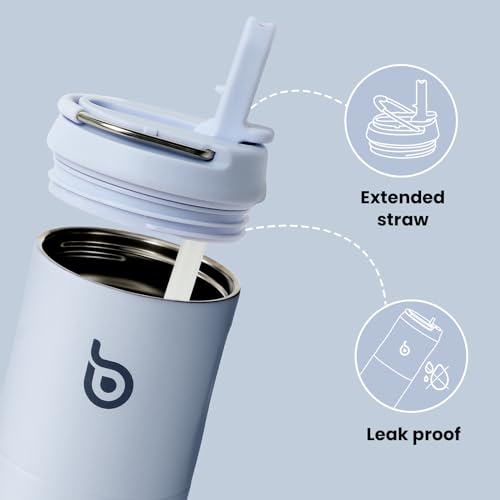 BOTTLE BOTTLE Insulated Water Bottle 24oz with Straw Lid and Handle Sports - color: Light Blue