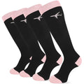 Skicuff 2 Pairs Travel Compression Socks for Men and Women - color: Pink