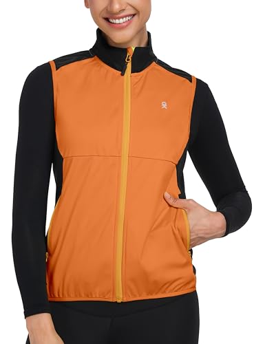 Little Donkey Andy Women's Windproof Stretch Vest Waterproof Sleeveless - color: Orange, size: X-Small