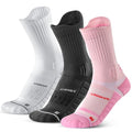 Coolmax Running Socks for Women Stay Dry Cloud Cushioned Compression - color: Black+white+candyfloss, size: 8-11