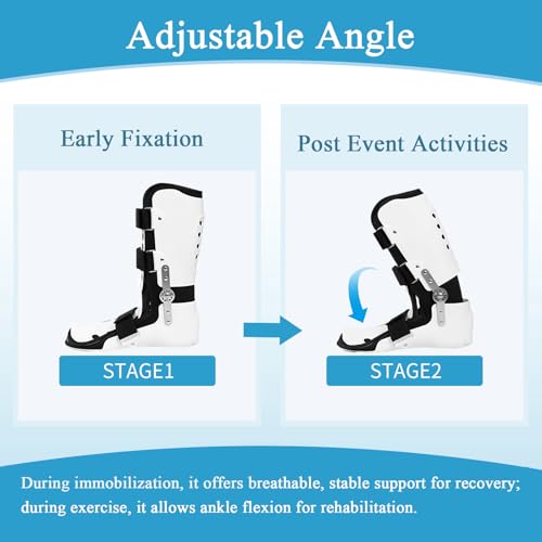Walking Boot for Broken Foot - Medical Fracture Boot for Toe & Ankle Injuries-Breathable Stabilizer for Men Women (White, Split Mid Size Model, Right) - size: Split Mid Size Model