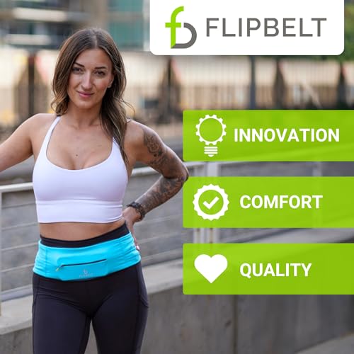 FlipBelt Zipper Running Belt, Waist Pack for Fitness and Running, US Company - color: White, size: XX-Small