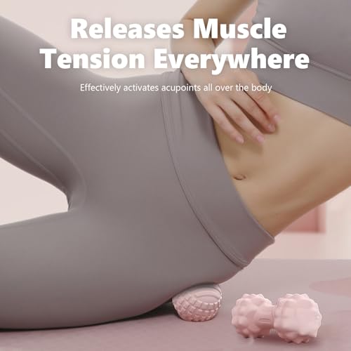 Muscle Recovery Ball - High-Density [TPE] Foam Roller for Myofascial Release, Relieves Foot/Back Pain - Yoga & Fitness Massage Tool - color: Pink