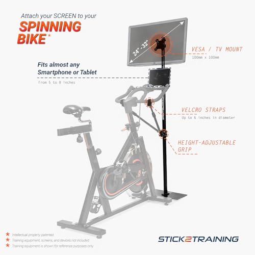 Extra Tall (72”)TV Stand for Treadmill, Exercise Bike & Elliptical – Adjustable VESA Floor Mount for 24-32" TVs – Turn Any Workout Into Screen Time, Never Skip a Training Session Again