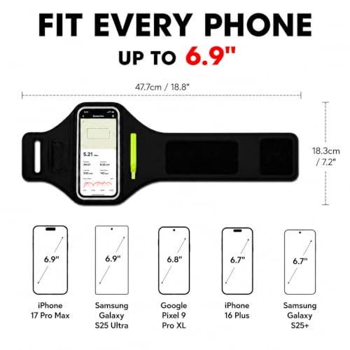 Running Armband Phone Holder with Earphone Bag, Sweatproof Sports Arm Band