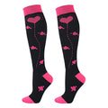 Junely Compression Socks for Women Knee High Socks Funny - color: Heart Pink
