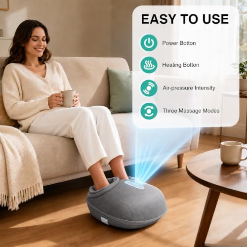 Medcursor Foot Massager with Heat, Shiatsu Deep Kneading [2026 Upgraded] - color: Greige