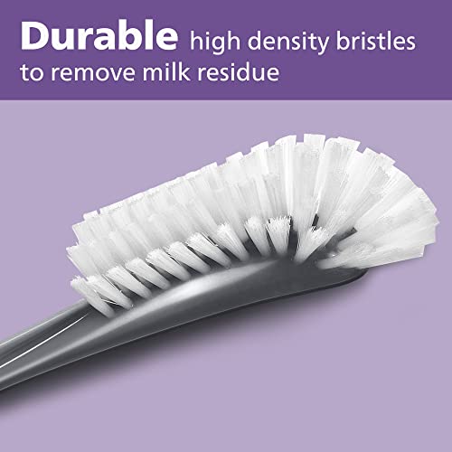 Philips AVENT Baby Bottle Brush | Nipple Cleaning | Grey | Pack of 2 | SCF145/18 - size: 1 Count (Pack of 2)