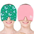 Migraine Relief Cap, Soothing Headache Ice Face Mask Products - color: Pink+green